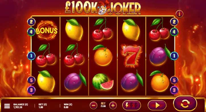 100k joker slot screen