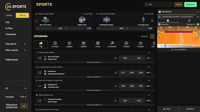 24casino spordiennustus