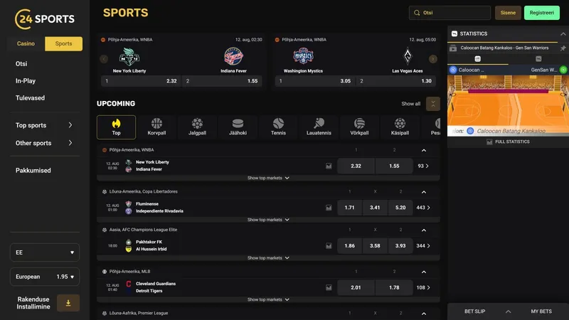 24casino spordiennustus