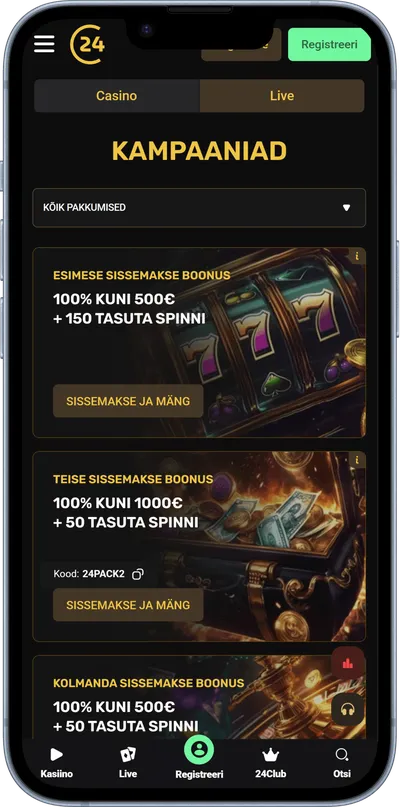 24casino mobiilne vaade kampaaniad