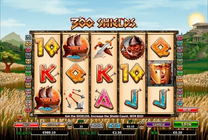 300 shields slot screen