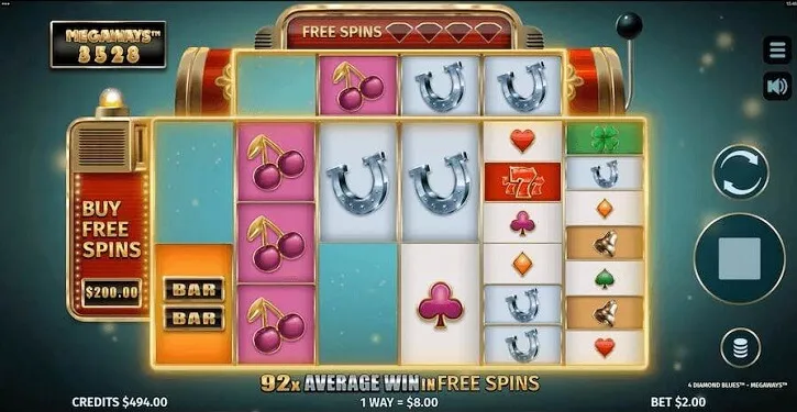 4 diamond blues megaways slot screen