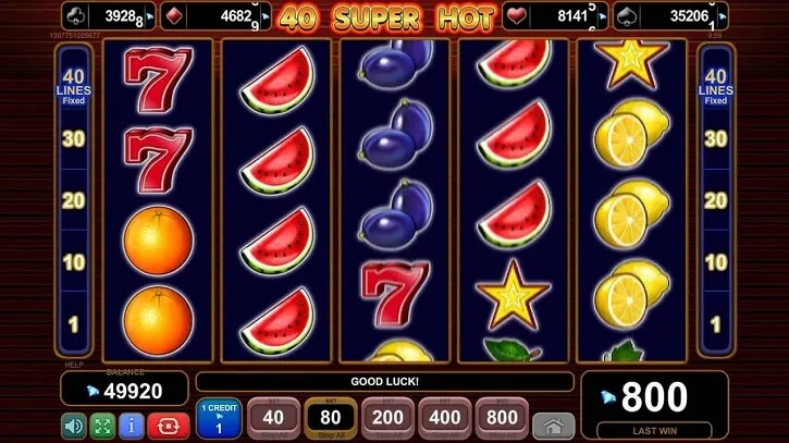 40 super hot slot screen