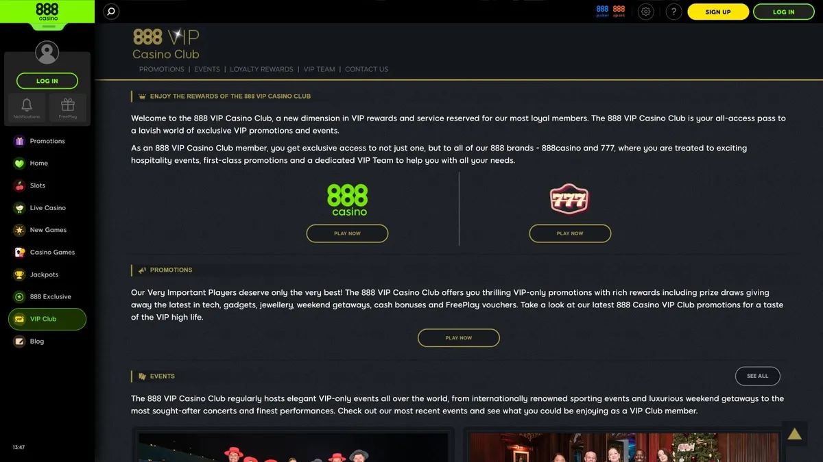 888 casino VIP club