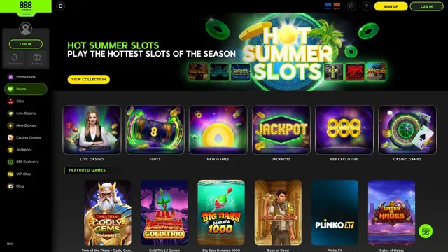 888 casino website screen