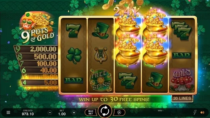 9 pots of gold slot screen