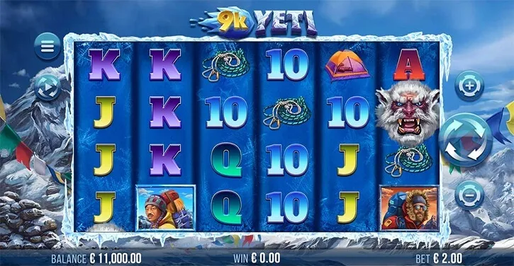 9k yeti slot screen