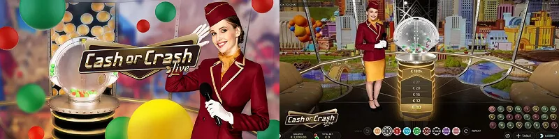 Cash or Crash Live game screens