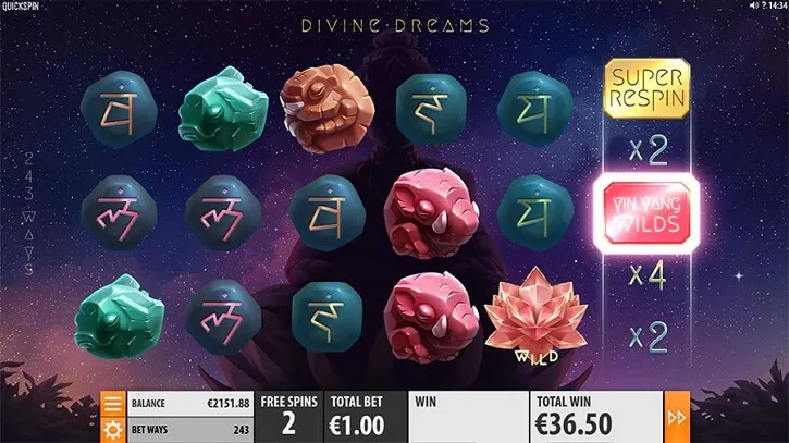 Divine Dreams slot screen