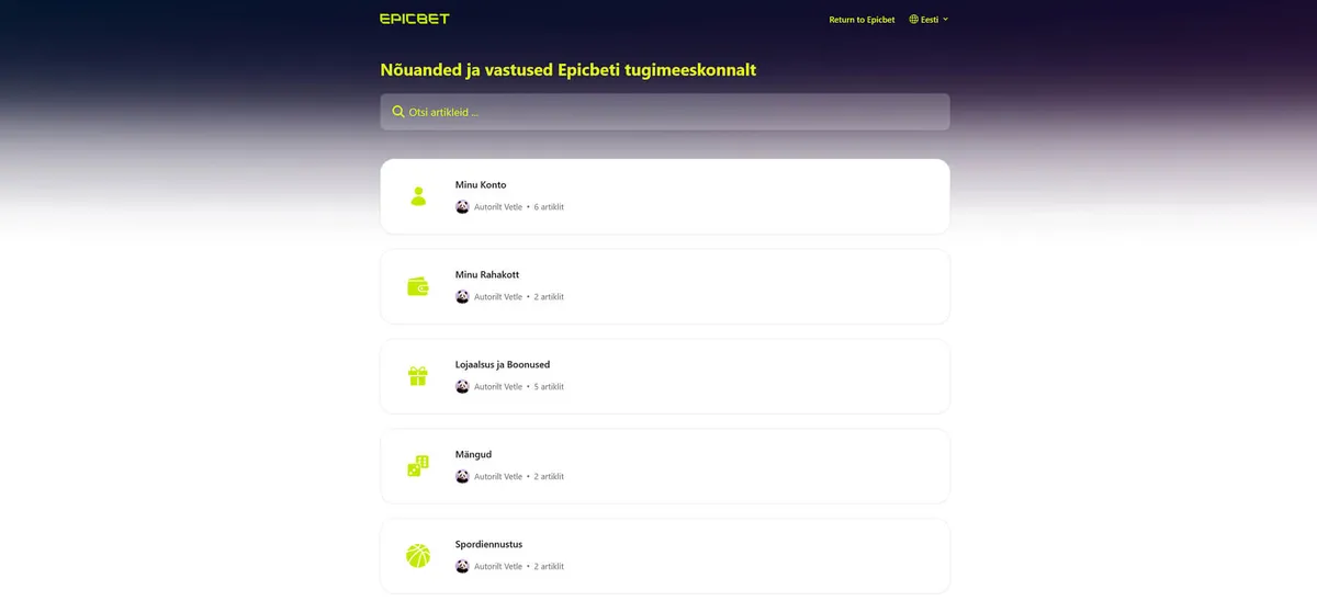 Epicbet Korda Kippuvad Küsimused
