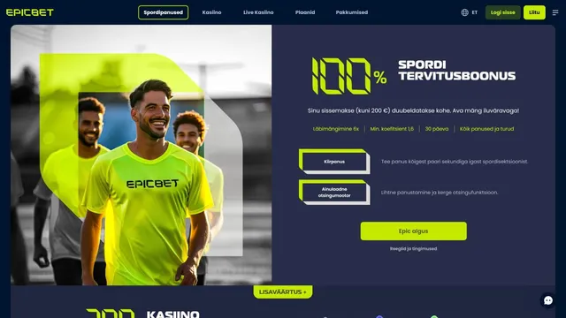 Epicbet Spordiennustus tervitusboonuse