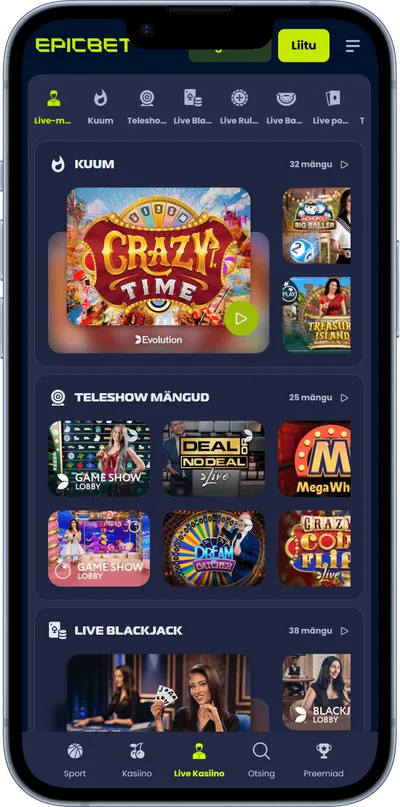 Epicbet kasiino mobiilne live kasiino
