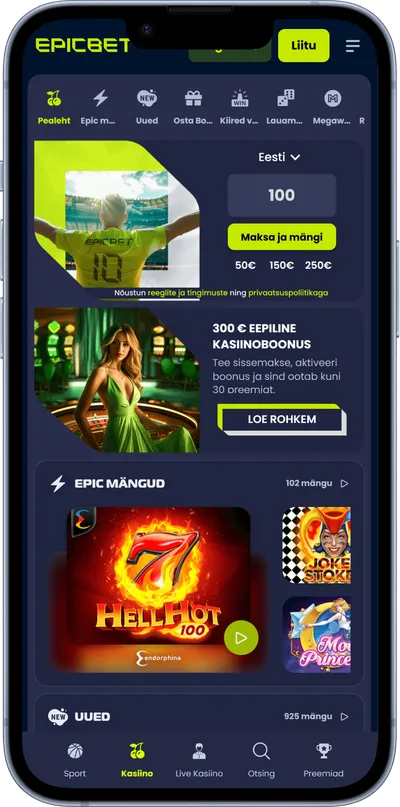 Epicbet kasiino mobiilne veebileht