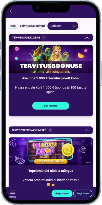 slotbox kasiino mobiliis kampaaniad