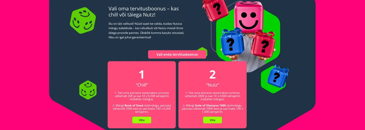 nutz kasiino tervitusboonus