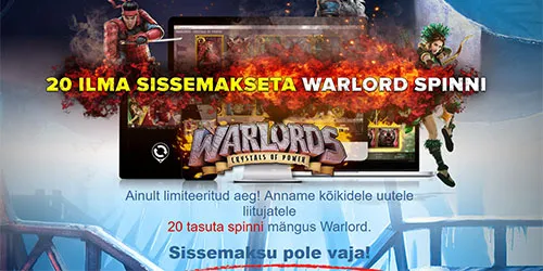 Optibet Warlords tasuta spinnid