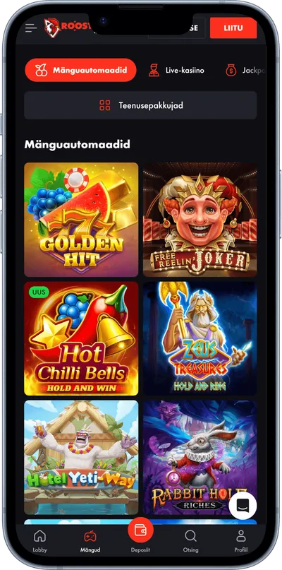 Rooster.bet kasiino mobiilne slotid