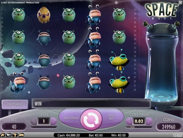 Space Wars slot screen