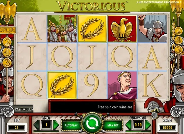 Victorious slot screen