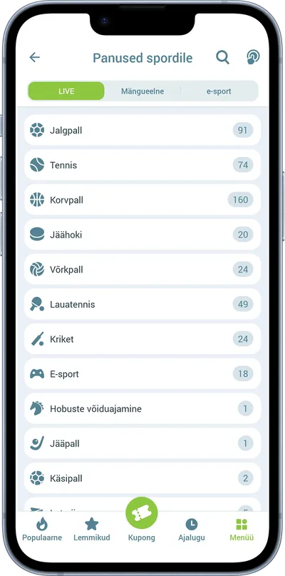 Vivatbet kasiino mobiilne rakendus panused spordile