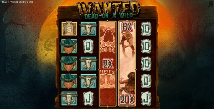 Wanted Dead or a Wild slot screen