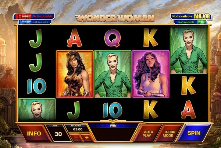 Wonder Woman slot screen