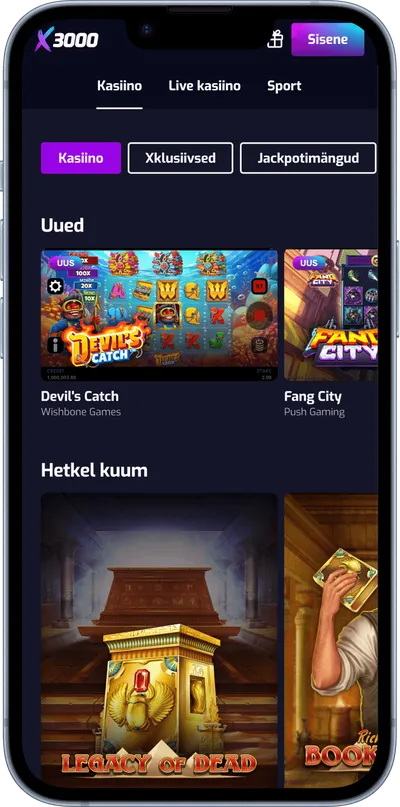 X3000 kasiino mobiilne veebileht slotid