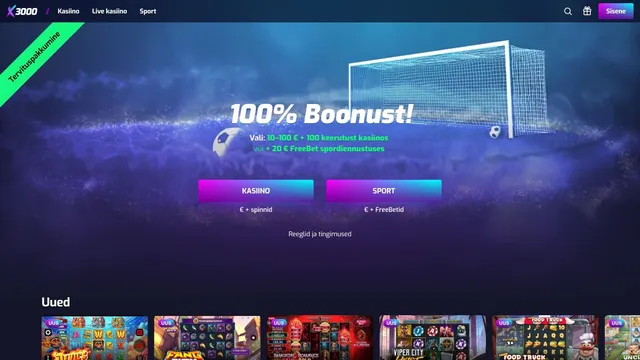 X3000 spordiennustus tervituspakkumine