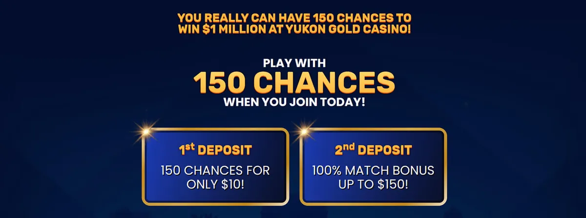 Yukon Gold casino welcome bonus