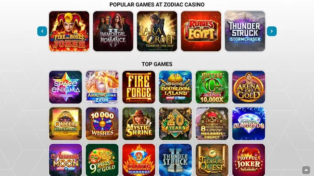 Zodiac casino top games