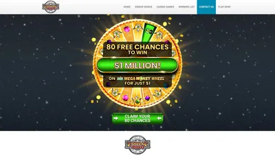 Zodiac casino website screen
