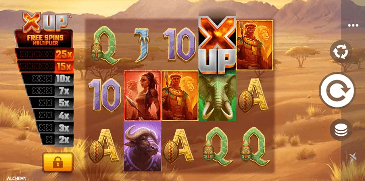 africa x up slot screen