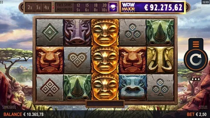 african legends slot screen