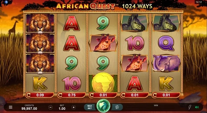 african quest slot screen