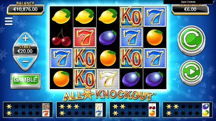 all star knockout slot screen