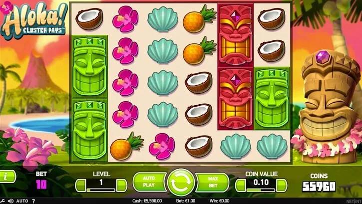 aloha cluster pays slot screen