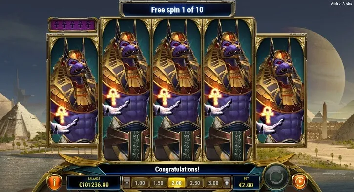 ankh of anubis slot freespins