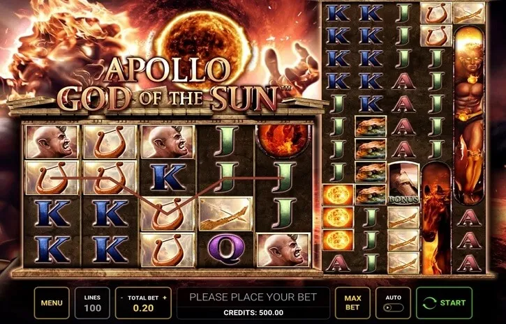 apollo god of the sun slot screen