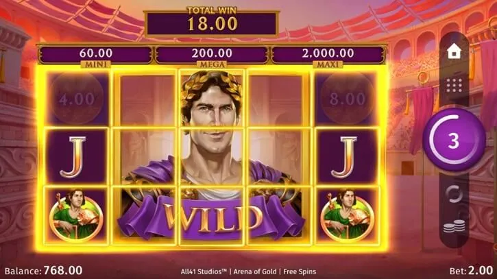 arena of gold slot bonus