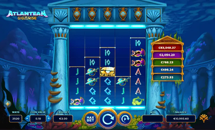 atlantean gigarise slot screen