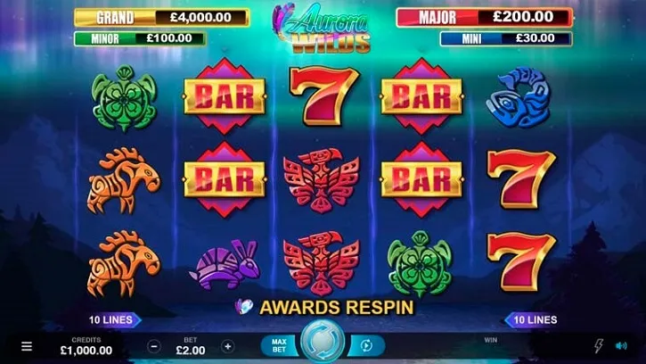 aurora wilds slot screen