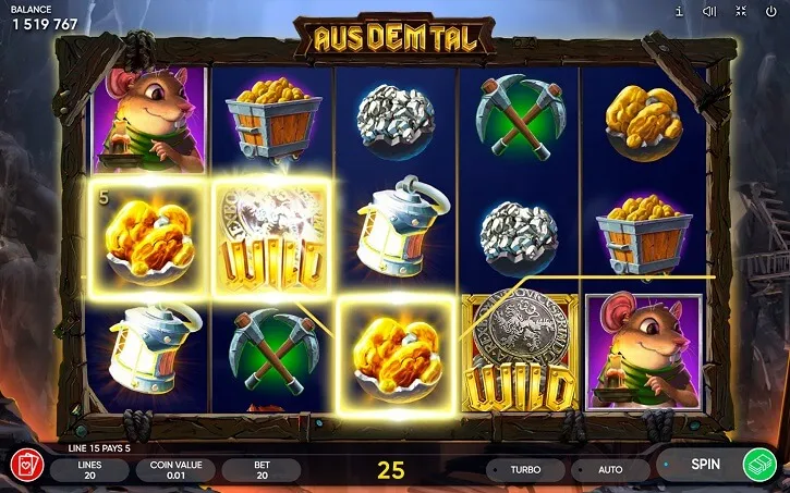 aus dem tal slot screen