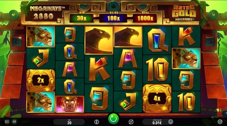aztec gold megaways slot screen