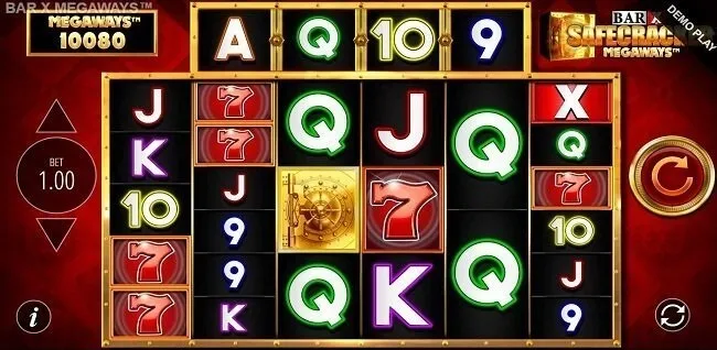 bar x safecracker megaways slot screen