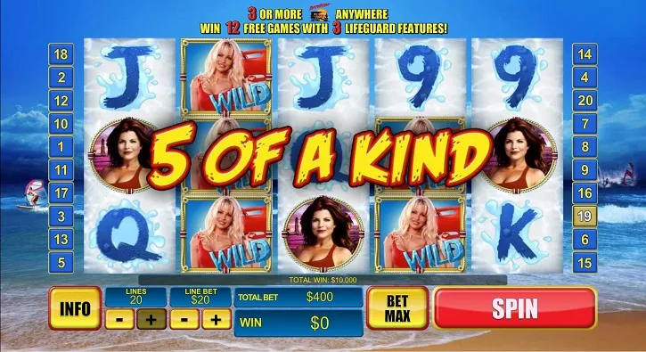 baywatch slot screen