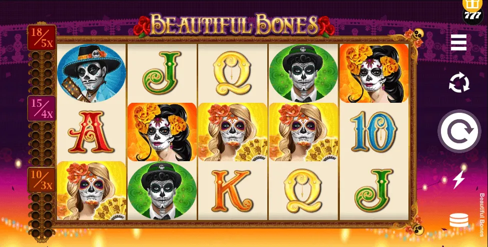 beautiful bones slot screen