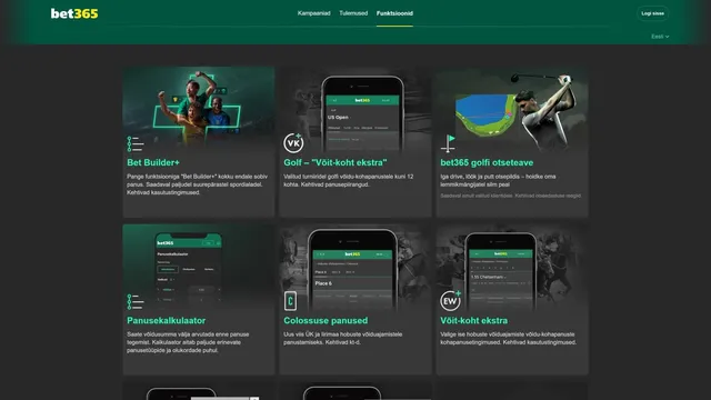 bet365 kasiino funktsioonid