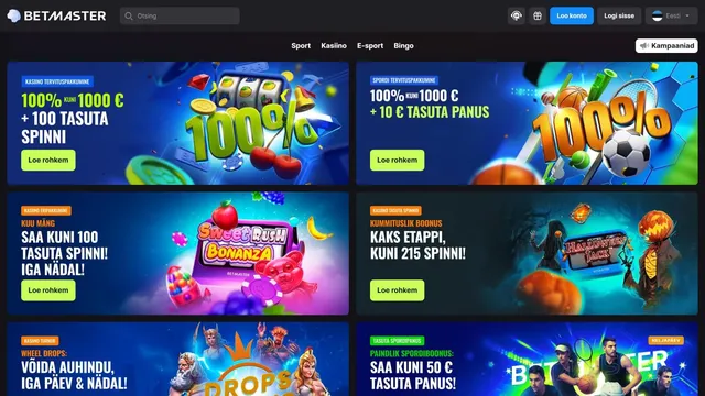 betmaster kasiino boonused ja kampaaniad