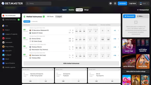 betmaster kasiino esport