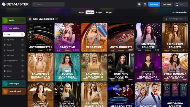 betmaster kasiino live kasiino mängud